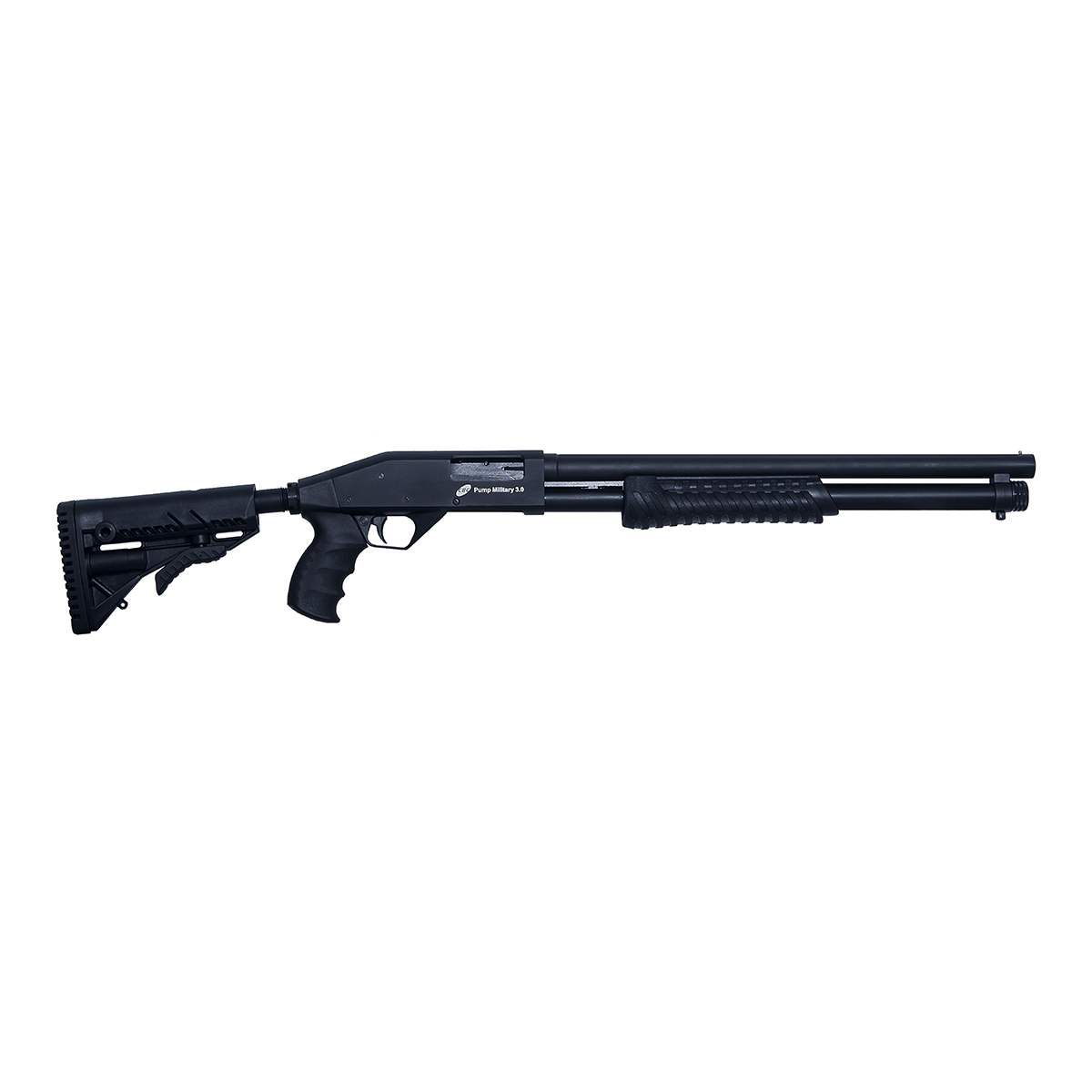 ESPINGARDA CBC PUMP MILITARY 3.0 12GAUGE - 19 POL - CORONHA RETRÁTIL