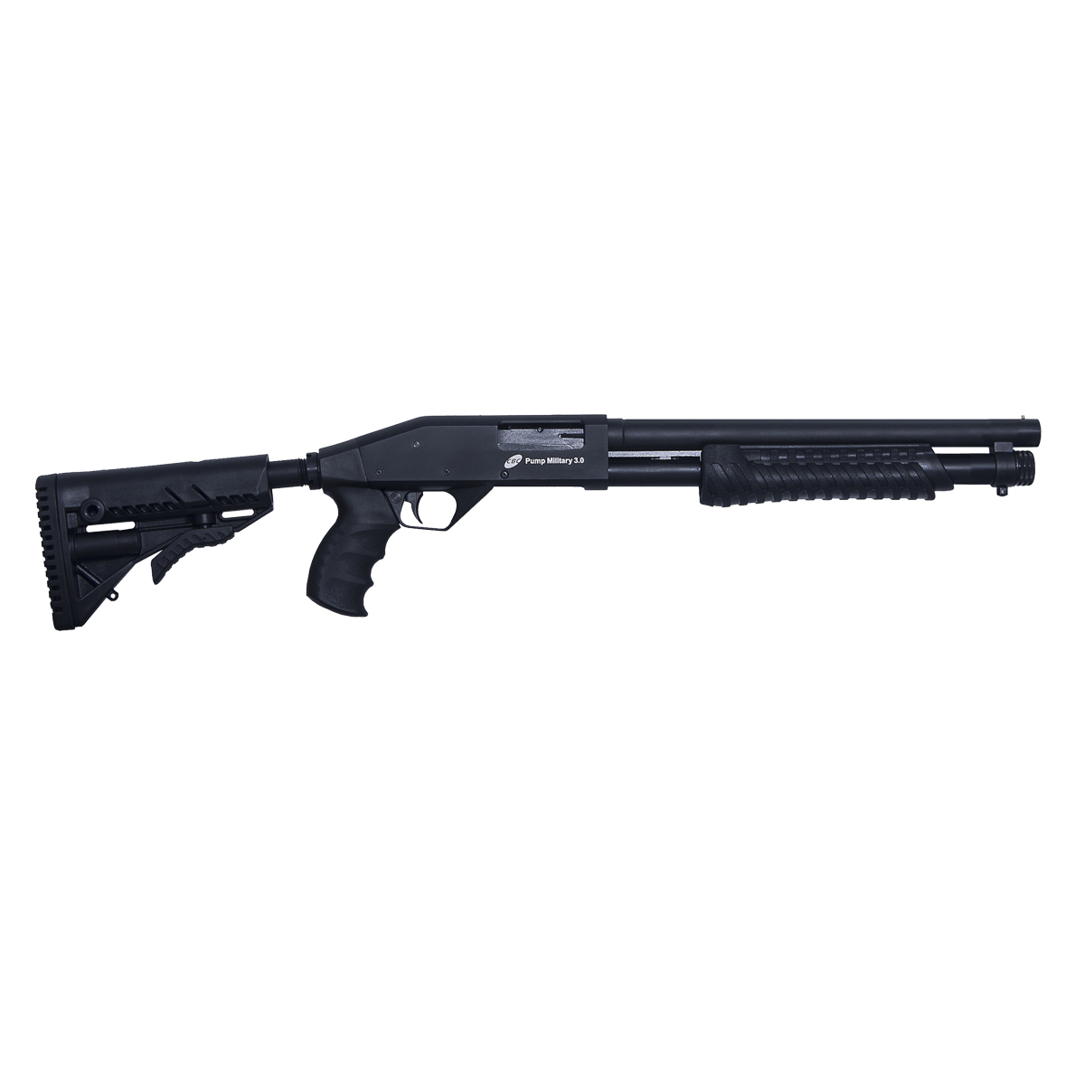 ESPINGARDA CBC PUMP MILITARY 3.0 12GAUGE - 14 POL - CORONHA RETRÁTIL