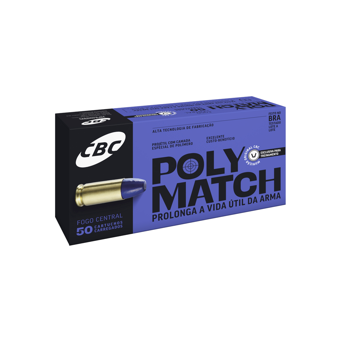 MUNIÇÃO CBC POLYMATCH CAL .38TPC -  LPC 124GR - CAIXA 50unid