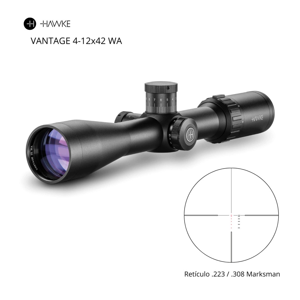 LUNETA HAWKE VANTAGE 30 WA 4-12X42 IR 223/308 MARKSMAN