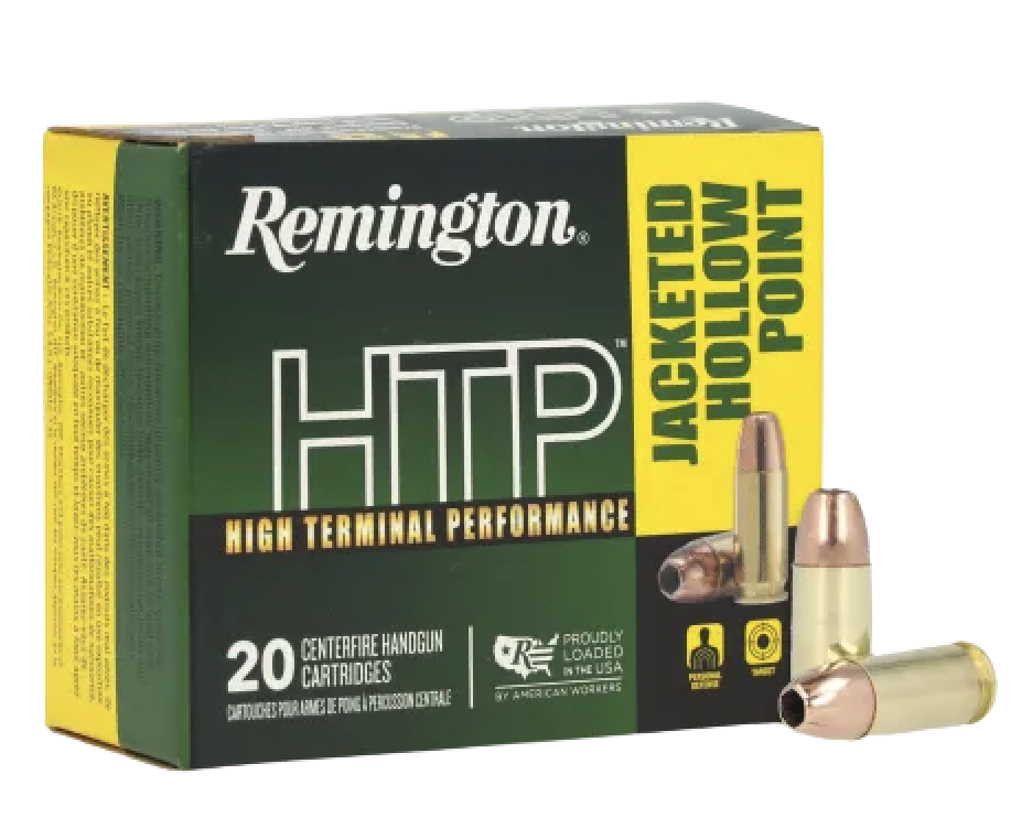 MUNIÇÃO REMINGTON CAL 9x19MM LUGER HTP 147GR JHP CX 20
