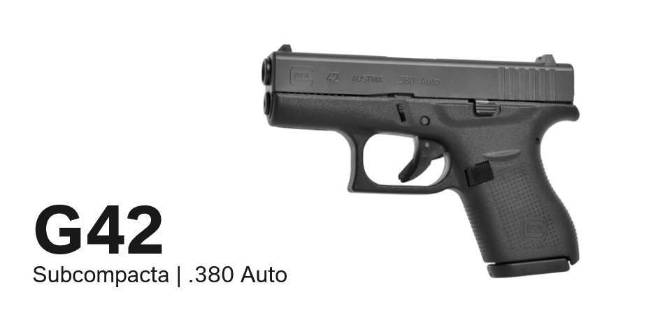 PISTOLA GLOCK G42 CAL .380AUTO