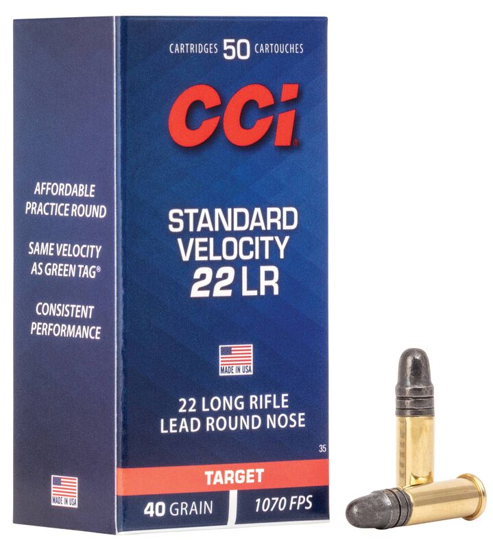 MUNIÇÃO CCI STANDARD CAL .22LR - LRN 40GR