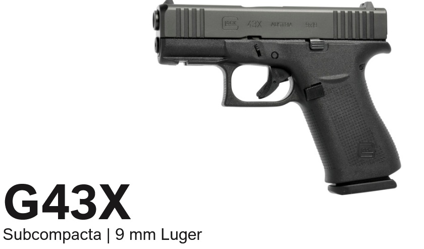 PISTOLA GLOCK G43X CAL 9X19MM