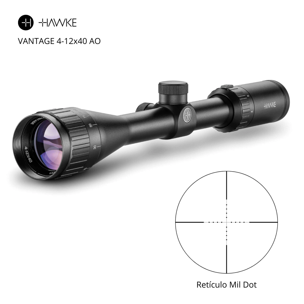 LUNETA HAWKE VANTAGE 4-12X40 AO MIL DOT