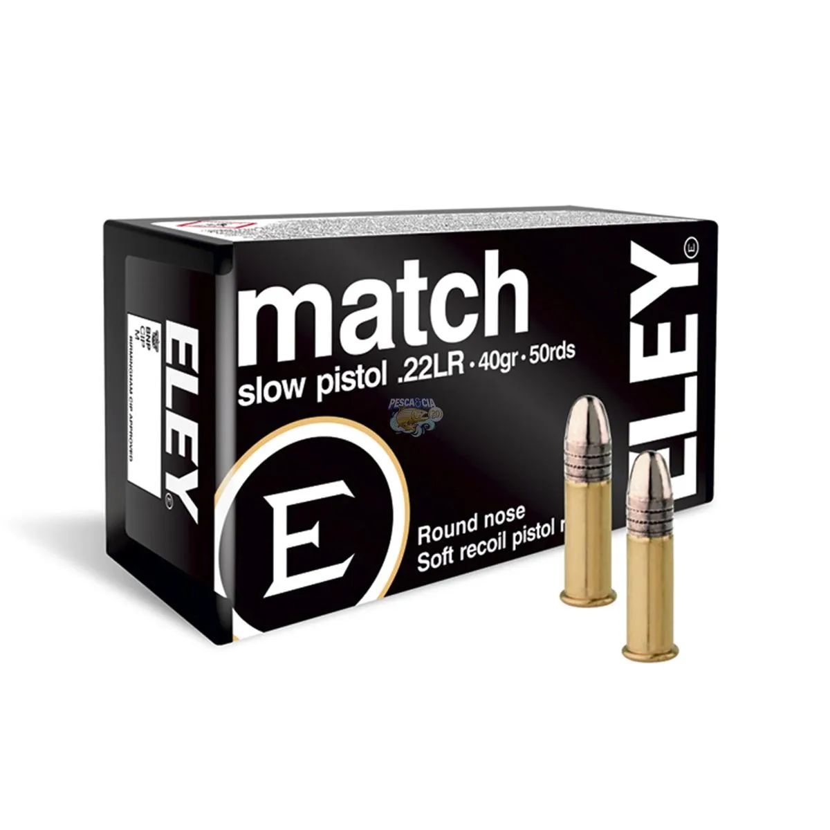 MUNIÇÃO ELEY MATCH PISTOL SLOW C CAL .22LR - LRN 40GR