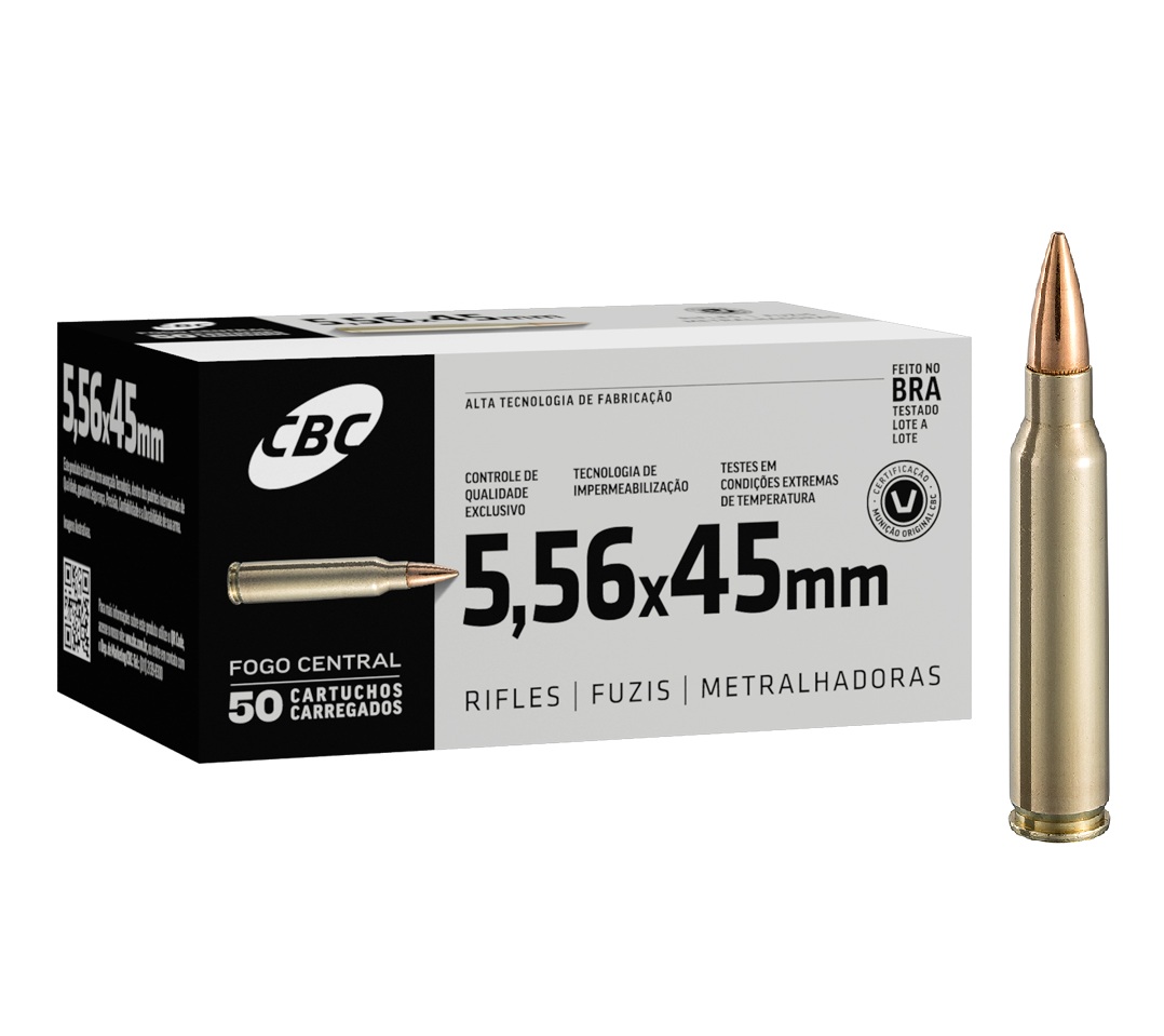 MUNIÇÃO CBC M193 (TREINA) CAL 5,56X45MM - FMJ 55GR