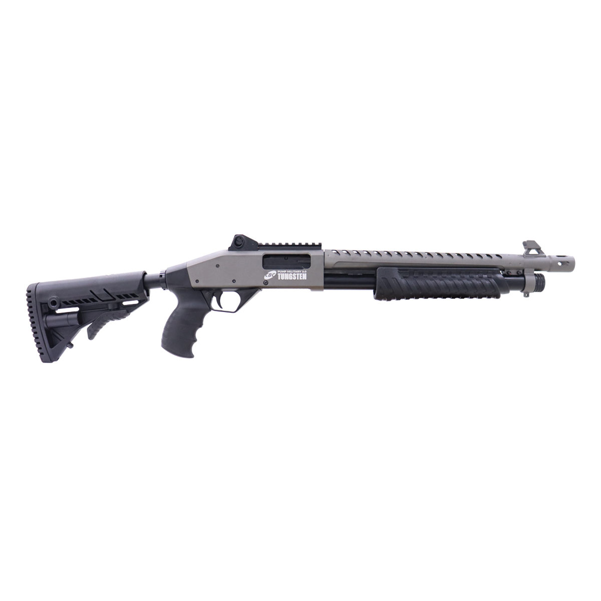 ESPINGARDA CBC PUMP MILITARY 3.0 FULL 12GAUGE TUNGSTEN- 16 POL - CORONHA RETRÁTIL