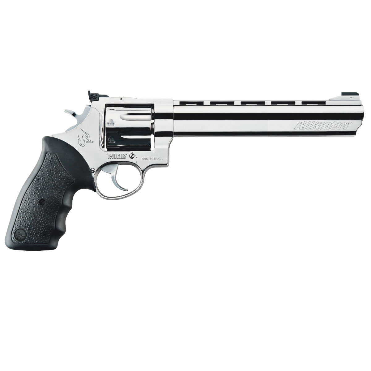 REVOLVER TAURUS RT 838 ALLIGATOR, CAL .38 SPL, 8 TIROS, 212 MM (8,3 POL), INOX ALTO BRILHO
