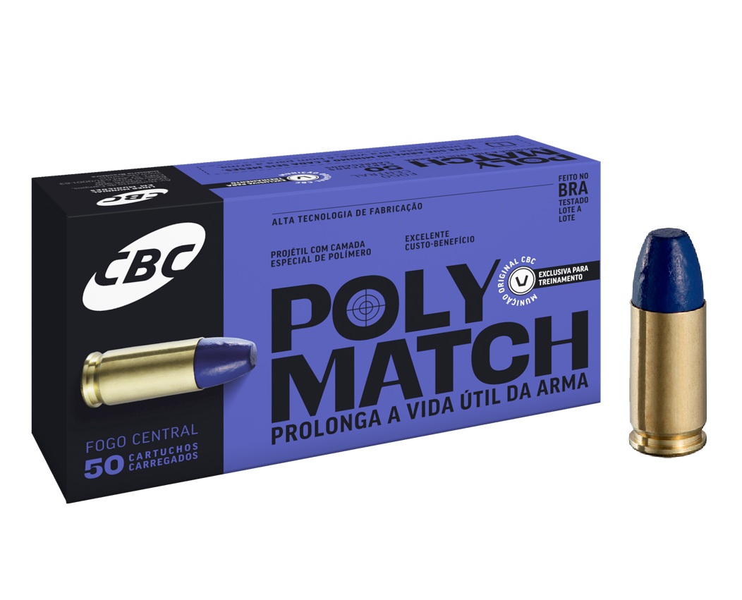 MUNIÇÃO CBC POLYMATCH CAL 9x19MM - LPC 124GR