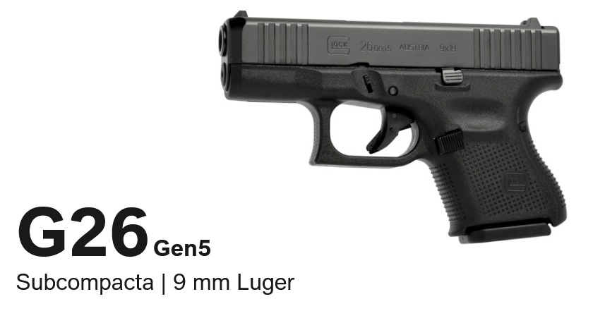 PISTOLA GLOCK G26 GEN5 CAL 9X19MM