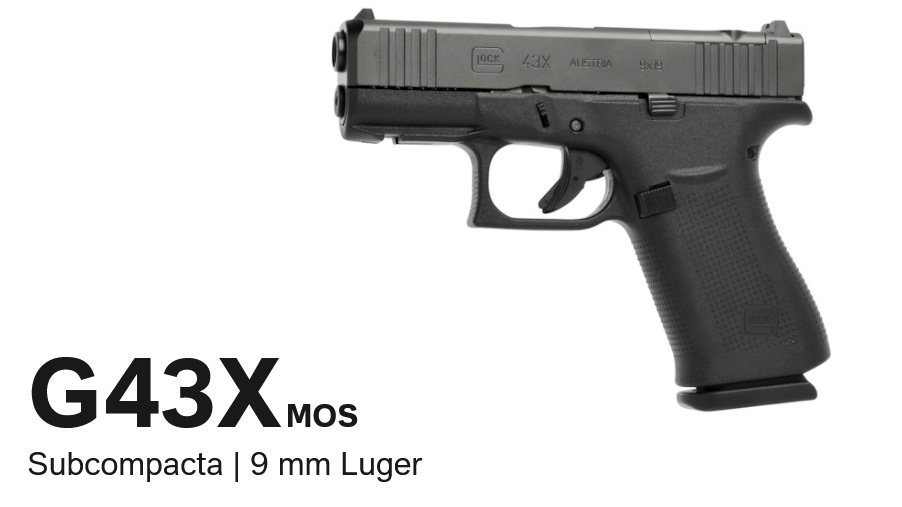 PISTOLA GLOCK G43X MOS CAL 9X19MM