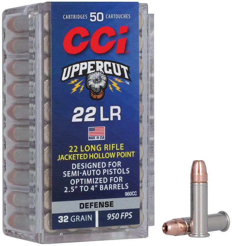 MUNIÇÃO CCI CAL .22 LR - UPPERCUT HP - 32GR - CAIXA 50unid